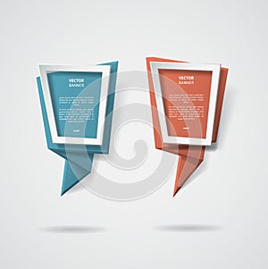 Vector infographic origami banners set.