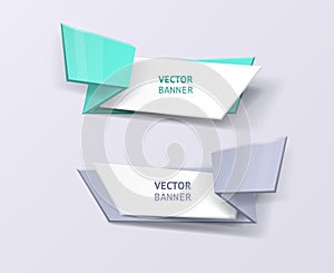 Vector infographic origami banners set.