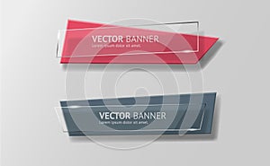 Vector infographic origami banners set.