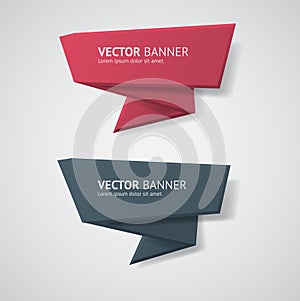 Vector infographic origami banners set.