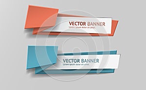 Vector infographic origami banners set.