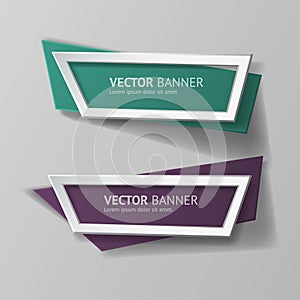 Vector infographic origami banners set.