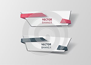 Vector infographic origami banners set.