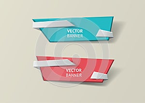 Vector infographic origami banners set.