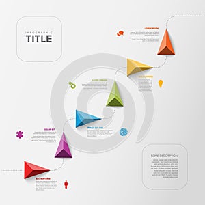 Vector Infographic stairs steps Timeline Template