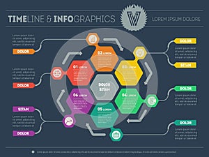 Vector infographic of technology or education process.