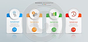Vector  infographic template with 4 steps for business