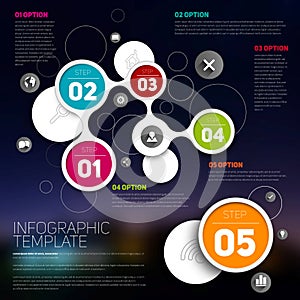 Vector infographic template for business presentation, One two t