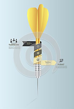 Vector infographic template. Business target marketing dart idea for presentation, graph, diagram. Options, parts, steps