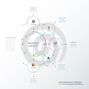 Vector Infographic template, circle design with arrows sign