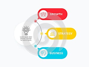 Vector infographic template with circles. Business concept with 3 options