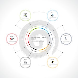 Vector infographic template with circles