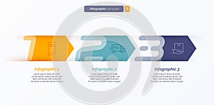 Vector infographic template composed of 3 numbered arrows