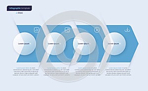 Vector infographic template composed of 4 circles and arrows