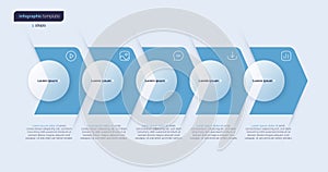 Vector infographic template composed of 5 circles and arrows