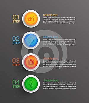 Vector infographic template with icons and 4 options or steps