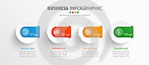 Vector infographic template with icons and 4 options or steps