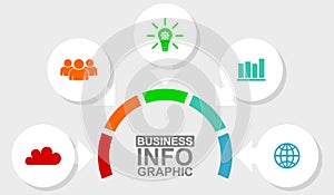 Vector infographic template for presentation, diagram, business concept illustration with 5 options