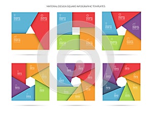 Vector infographic template set in material style photo