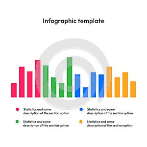 Vector infographic template statistical data chart with your information text
