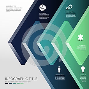 Vector Infographic vertical layers desks template