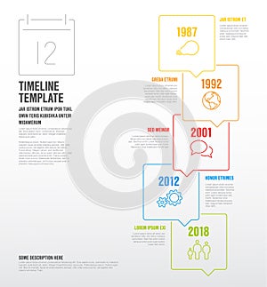 Vector Infographic vertical timeline template