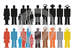 Vector infographic vintage isotype people icons