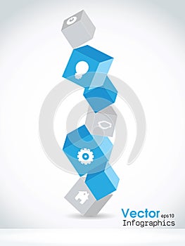 Vector infographic or web design template cubes.