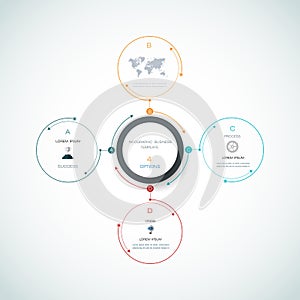 Vector infographics, 3D paper cycle diagram template