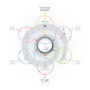 Vector infographics, 3D paper cycle diagram template