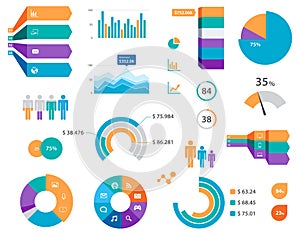 Vector Infographics Chart Labels And Icons