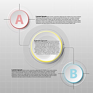 Vector infographics design template with 3D circle paper sign for content business infographic concept graphic design idea