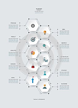 Vector infographics design template with 3D paper label