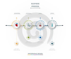 Vector infographics design template with 3D paper label