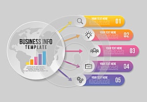 Vector Infographics Elements Template Design . Business Data Visualization Timeline with Marketing Icons most useful can be used f photo