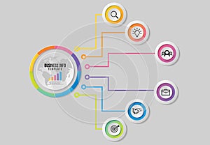 Vector Infographics Elements Template Design . Business Data Visualization Timeline with Marketing Icons most useful can be used f