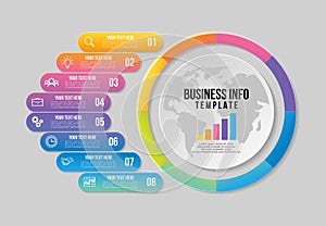 Vector Infographics Elements Template Design . Business Data Visualization Timeline with Marketing Icons most useful can be used f