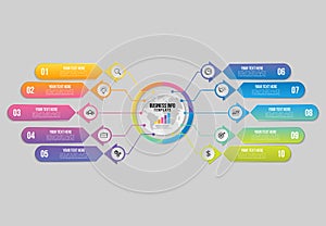 Vector Infographics Elements Template Design . Business Data Visualization Timeline with Marketing Icons most useful can be used f