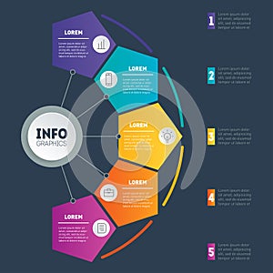 Vector infographics or mind map of technology or education process. Web Template of a chart, mindmap or diagram. Business present