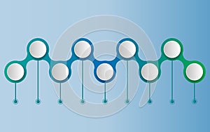 Vector infographics timeline design template with 3D paper label