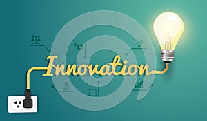 Vector innovation concept with creative light bulb