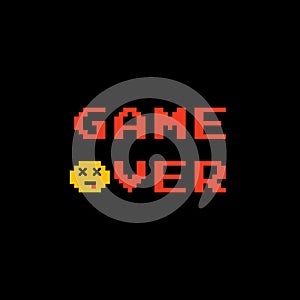 Vector inscription `game over` for textile design