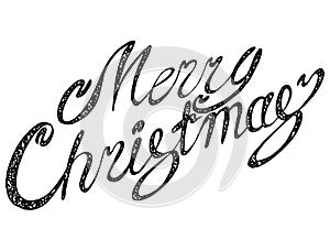 Vector inscription Merry Christmas. Cover title. Drawing by hand. Lettering. The words. Letters. Capital letters. Doodle