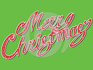 Vector inscription Merry Christmas. Cover title. Drawing by hand. Lettering. The words. Letters. Capital letters. Doodle