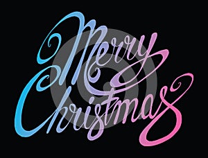 Vector inscription Merry Christmas. Cover title. Drawing by hand. Lettering. The words. Letters. Capital letters. Doodle