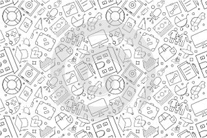 Vector Insurance pattern. Insurance seamless background