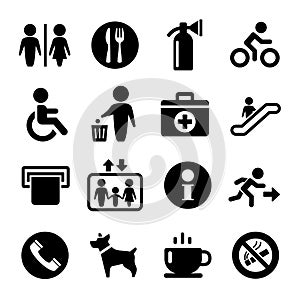 Vector International Service Signs icon set