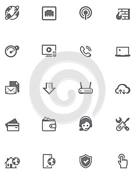 Vector internet service provider icon set