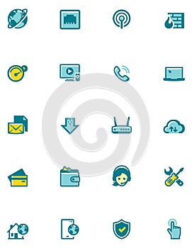 Vector internet service provider icon set