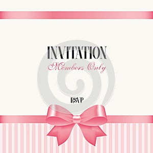 Invitation wirh pink bow photo